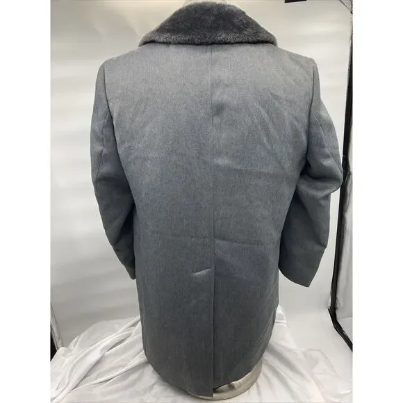 VTG London Fog Over Top Coat Sherpa Lined‎ Wool Gray Mens 40 Short - Picture 6 of 12